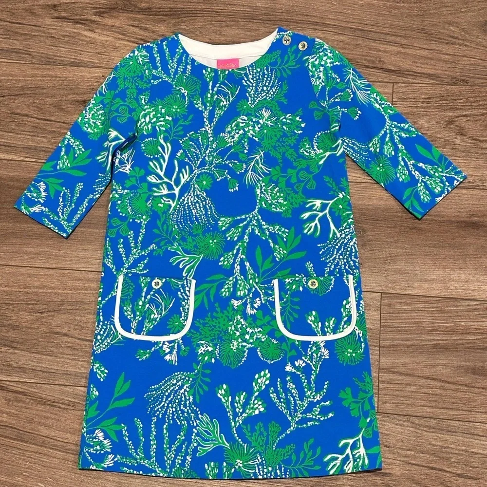 NWT! Lilly Pulitzer Girls 8-10 Mackenzie Dress in Briny Blue